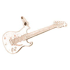 14K or 18K Gold Electric Guitar Pendant