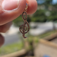 Colgante con símbolo musical de clave de sol de oro de 14 quilates o 18 quilates