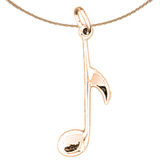 14K or 18K Gold Quaver Musical Symbol Pendant