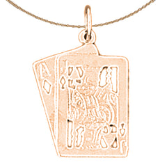 Colgante de Jack, As y Jack en oro de 14 quilates o 18 quilates