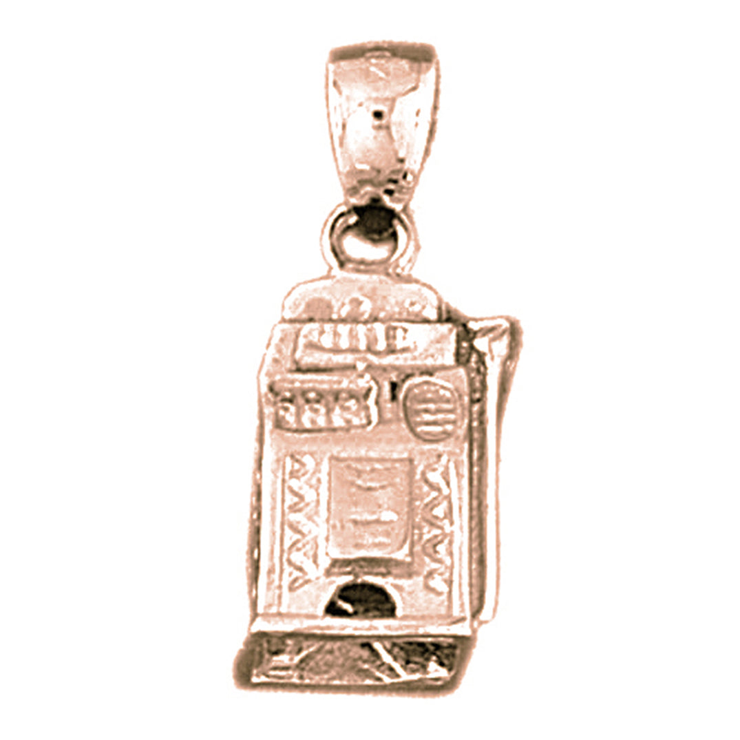 14K or 18K Gold 3D Slot Machine Pendant