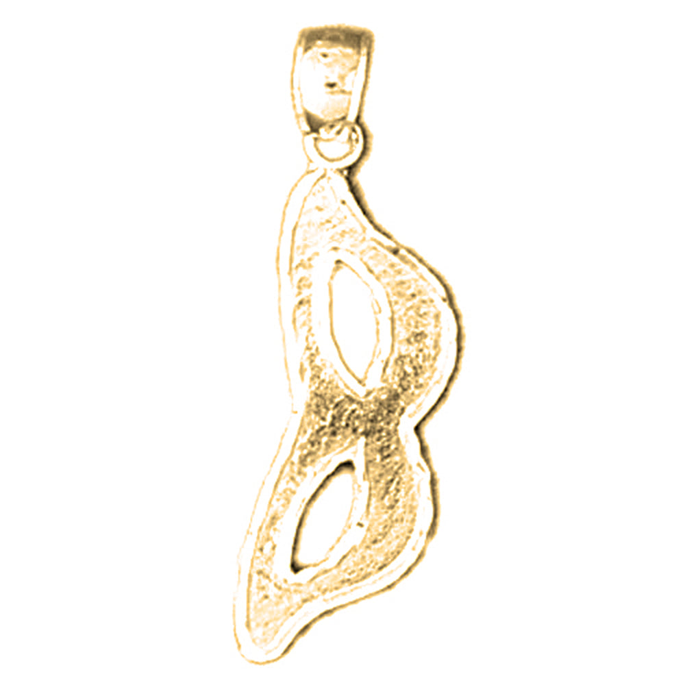 14K or 18K Gold Masquerade Mask Pendant