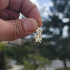 14K oder 18K Gold Trommel Set Anhänger