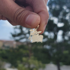 14K oder 18K Gold Trommel Set Anhänger