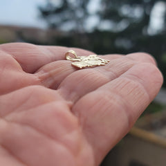 14K oder 18K Gold Trommel Set Anhänger