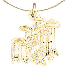 14K oder 18K Gold Trommel Set Anhänger