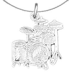 14K oder 18K Gold Trommel Set Anhänger