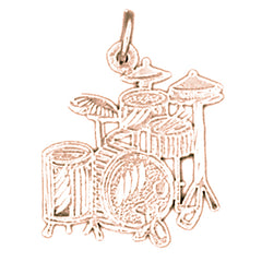 14K or 18K Gold Drum Set Pendant