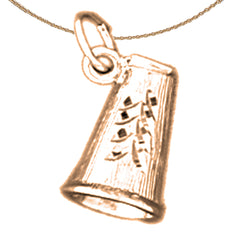 14K or 18K Gold 3D Cheering Megaphone Pendant