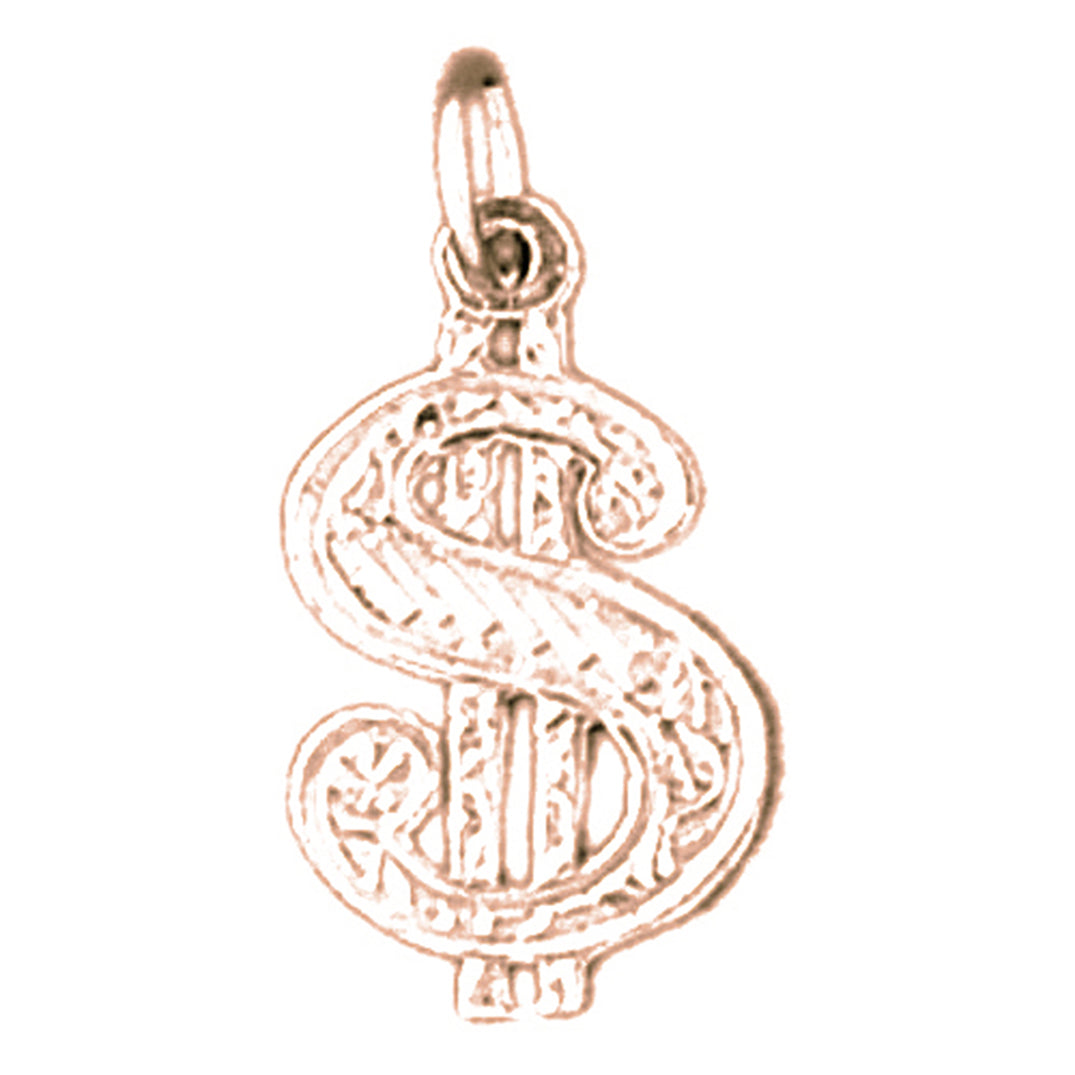 14K or 18K Gold US Dollar Symbol Pendant