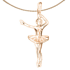 14K or 18K Gold Third Position Ballerina Pendant