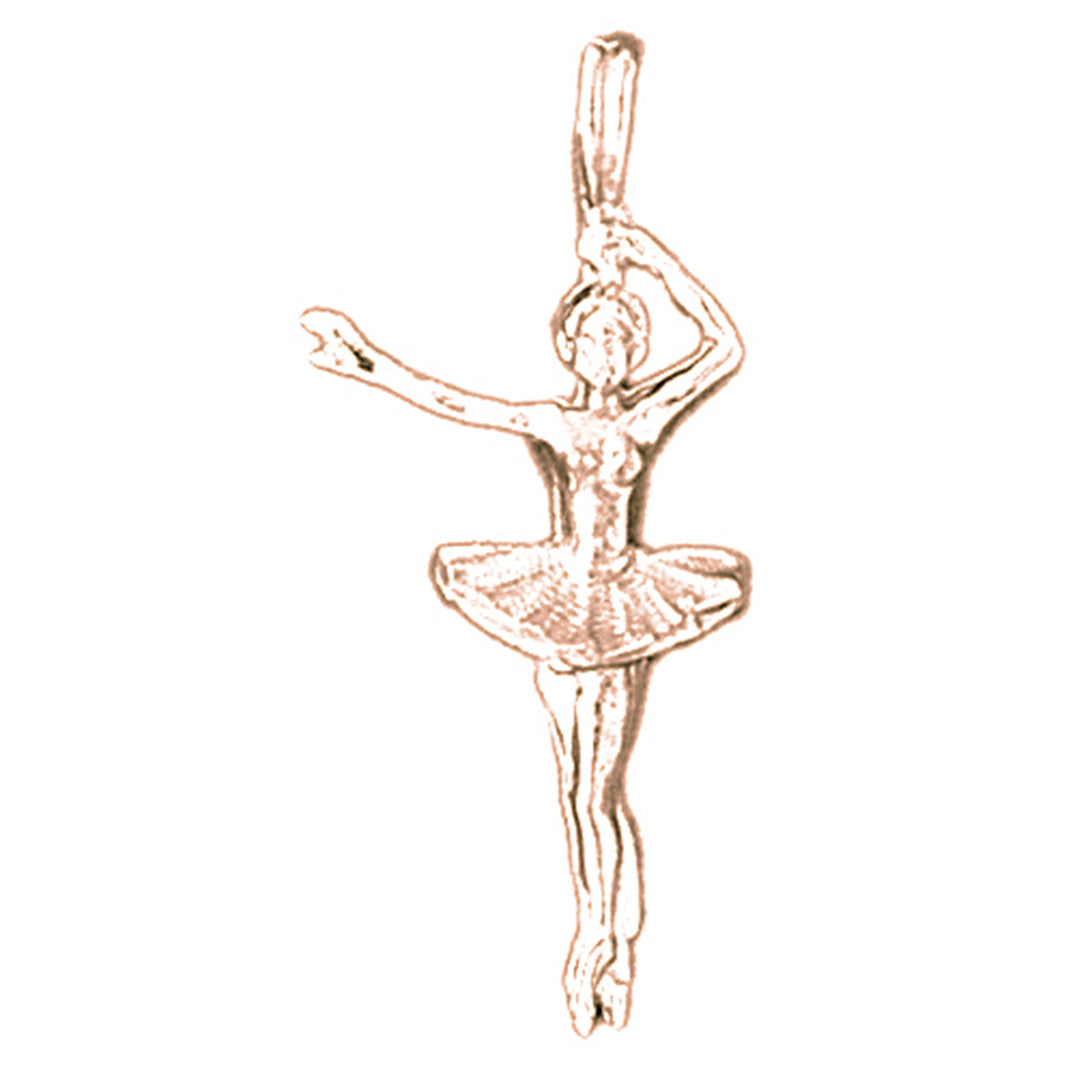14K or 18K Gold Third Position Ballerina Pendant
