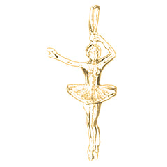 14K or 18K Gold Third Position Ballerina Pendant