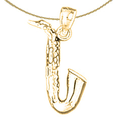 14K oder 18K Gold 3D Saxophon Anhänger
