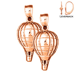 14K or 18K Gold Hot Air Balloon Earrings