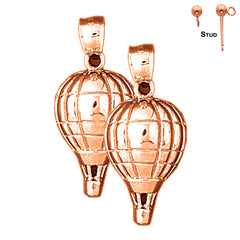 14K or 18K Gold Hot Air Balloon Earrings