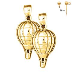 14K or 18K Gold Hot Air Balloon Earrings