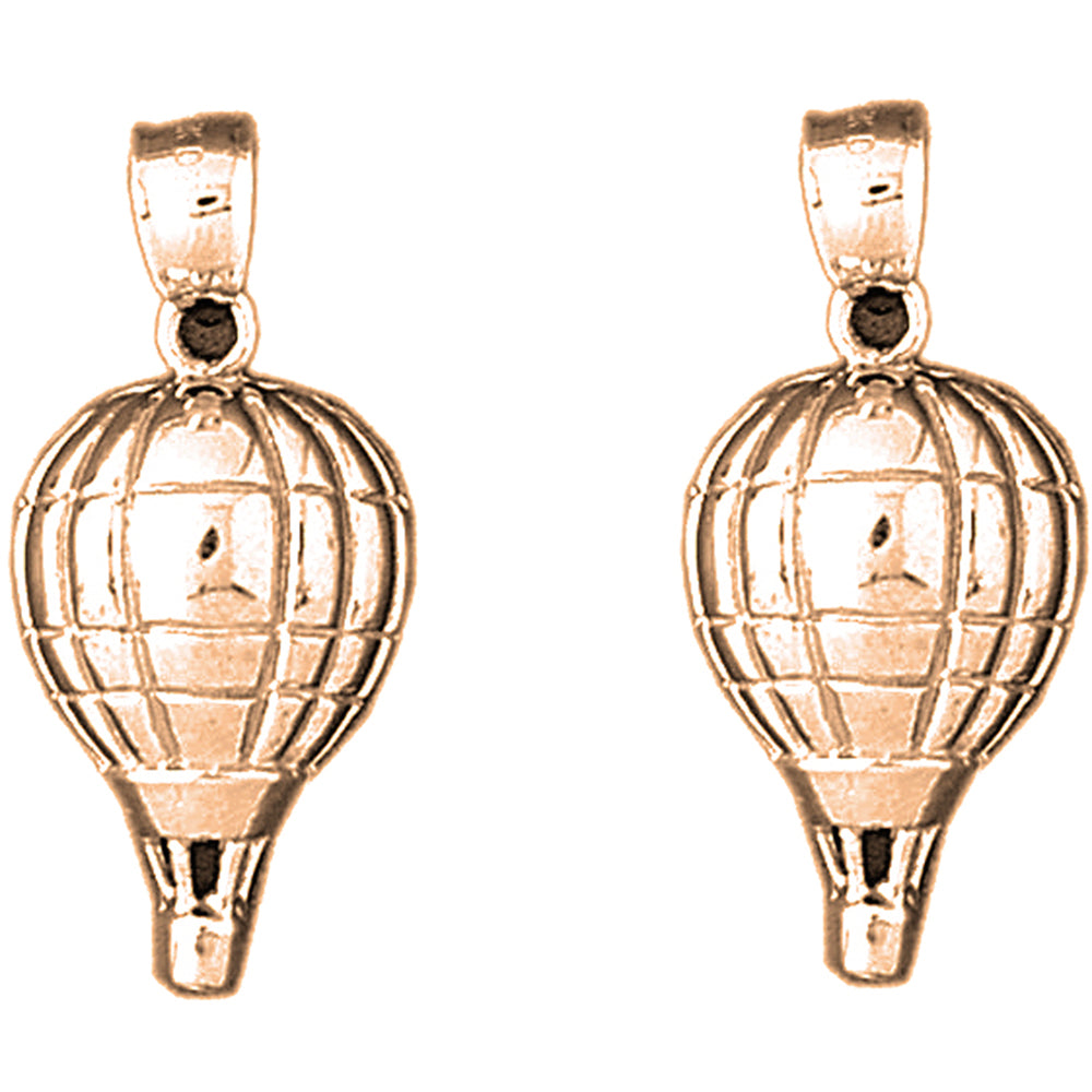 14K or 18K Gold 31mm Hot Air Balloon Earrings