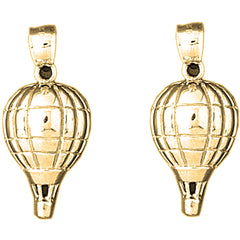 14K or 18K Gold 31mm Hot Air Balloon Earrings