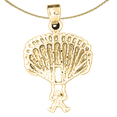 14K oder 18K Gold Fallschirmanhänger