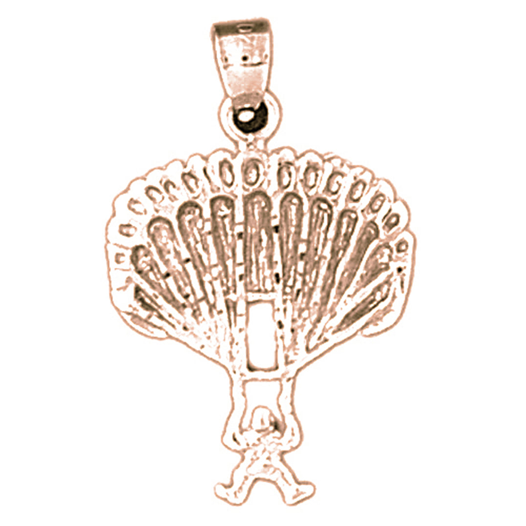 14K or 18K Gold Parachute Pendant