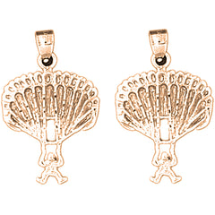 14K or 18K Gold 27mm Parachute Earrings