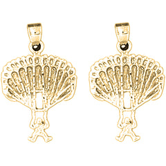 14K or 18K Gold 27mm Parachute Earrings