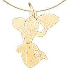 14K or 18K Gold Cheerleader Pendant