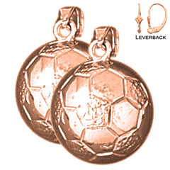 14K or 18K Gold 3D Soccer Ball Earrings