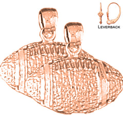 14K or 18K Gold Football Earrings