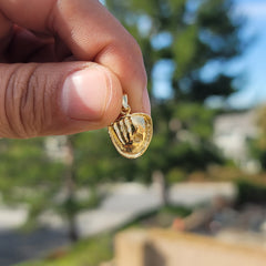 14K oder 18K Gold Baseballhandschuh & Ball Anhänger