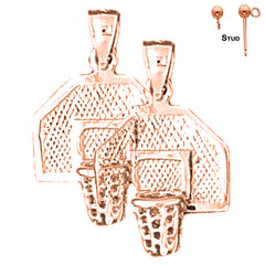 14K or 18K Gold Basketball Hoop Earrings