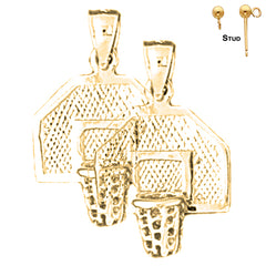 14K or 18K Gold Basketball Hoop Earrings