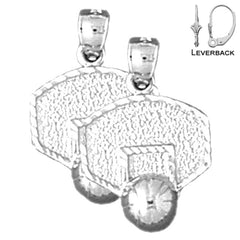 14K or 18K Gold Basketball Hoop Earrings