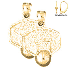 14K or 18K Gold Basketball Hoop Earrings