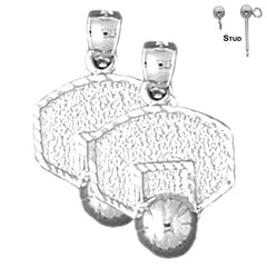 14K or 18K Gold Basketball Hoop Earrings