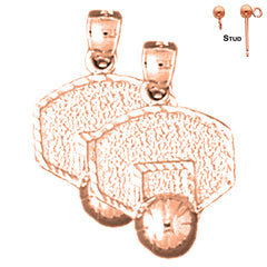 14K or 18K Gold Basketball Hoop Earrings