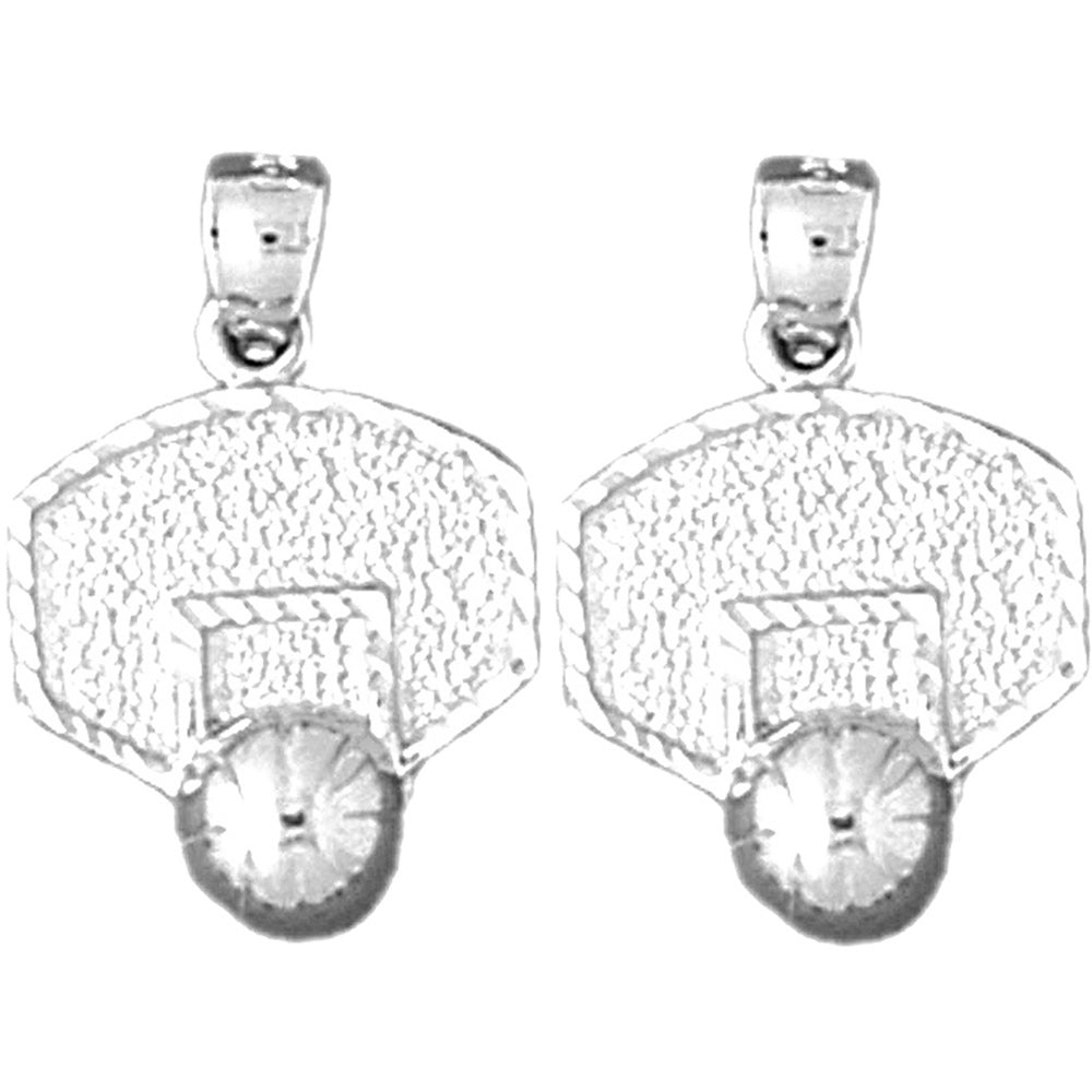 14K or 18K Gold 20mm Basketball Hoop Earrings