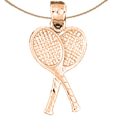 Tennisschläger-Anhänger aus 14 Karat oder 18 Karat Gold