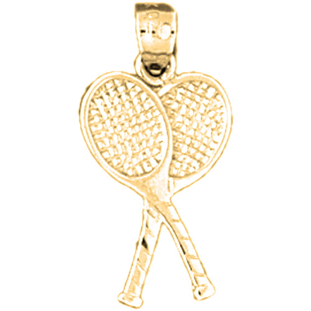 14K or 18K Gold Tennis Racket Pendant