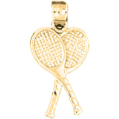 14K or 18K Gold Tennis Racket Pendant