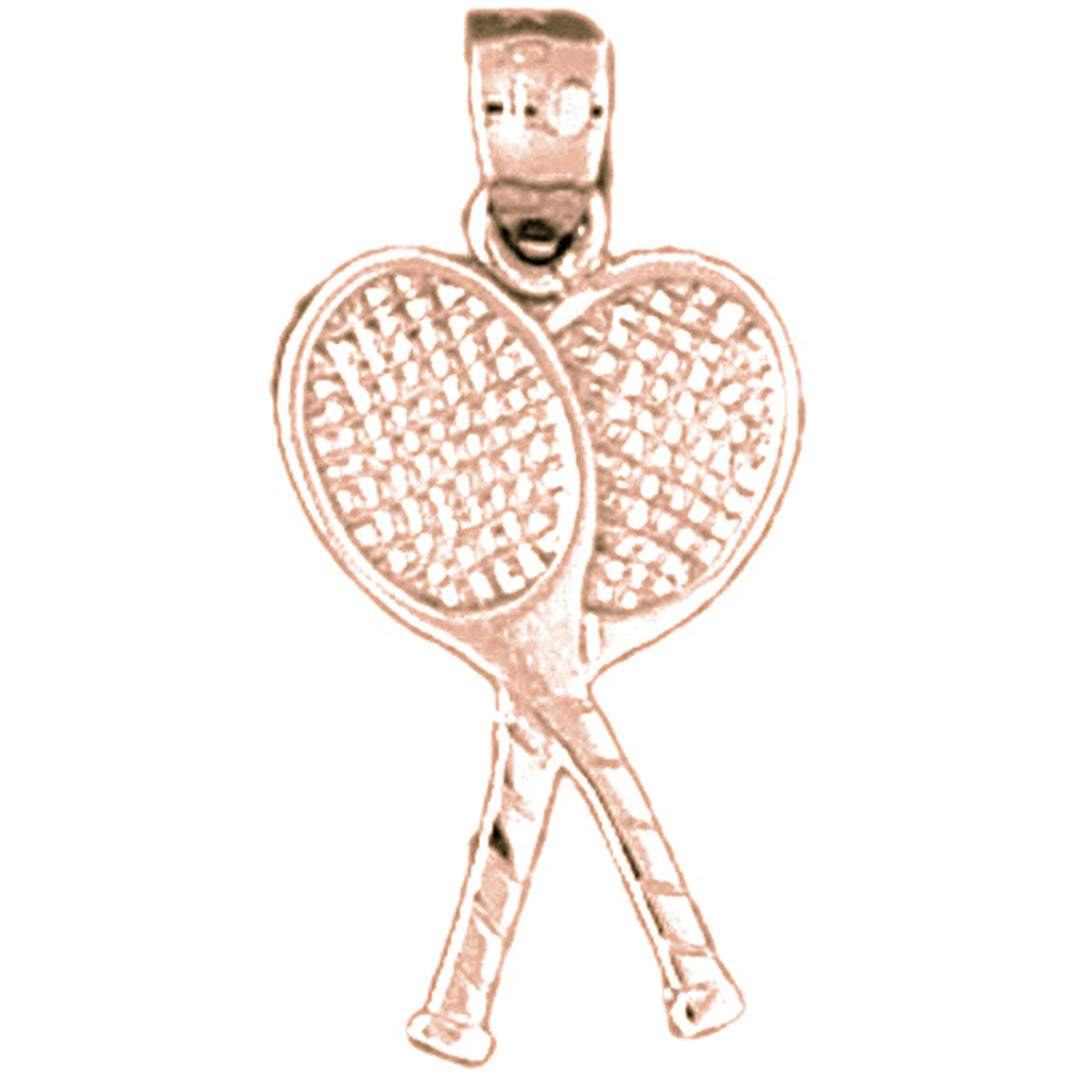 14K or 18K Gold Tennis Racket Pendant