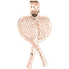 14K or 18K Gold Tennis Racket Pendant