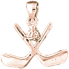 14K or 18K Gold Hockey Stick Pendant
