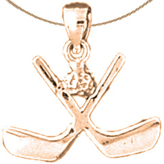 14K or 18K Gold Hockey Stick Pendant