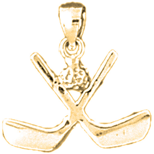 14K or 18K Gold Hockey Stick Pendant