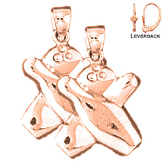 14K or 18K Gold Bowling Pin And Ball Earrings