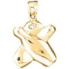 14K or 18K Gold Bowling Pin And Ball Pendant