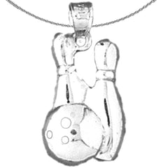 14K oder 18K Gold Bowling Pin und Ball Anhänger