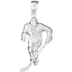 14K or 18K Gold Hockey Player Pendant